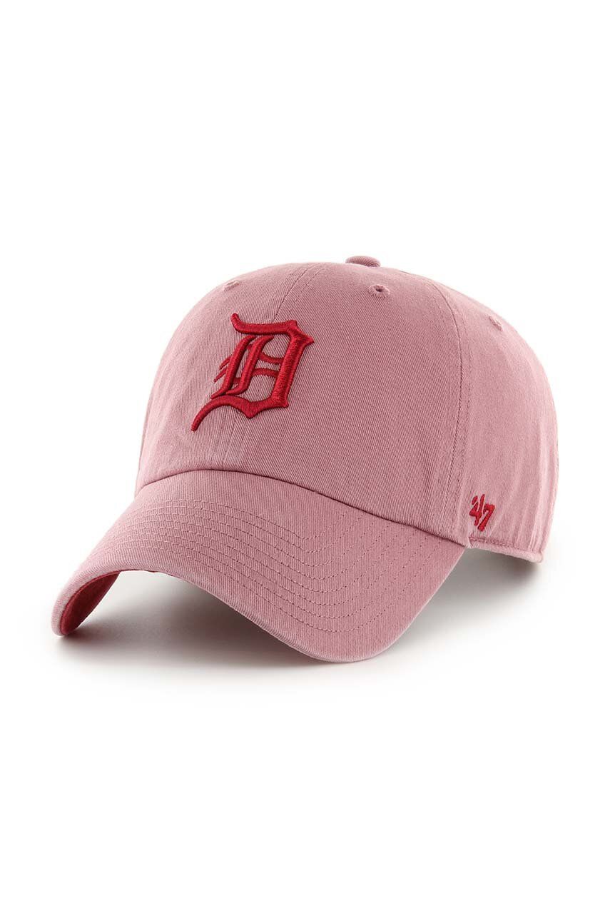 Бавовняна бейсболка MLB Detroit Tigers колір рожевий з аплікацією B-DBLUN09GWS-QC 2