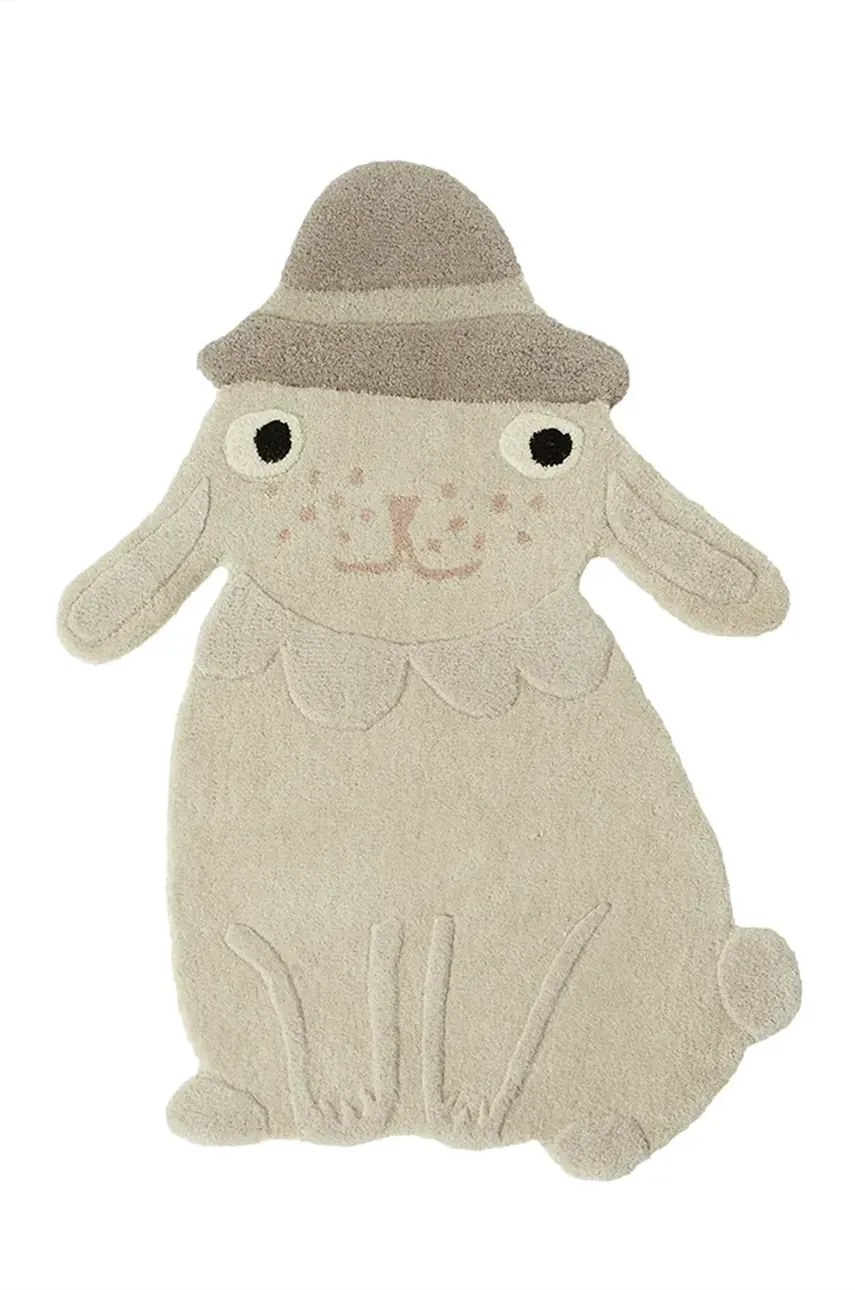 Вовняний килимок Hapsi Rabbit колір бежевий 1