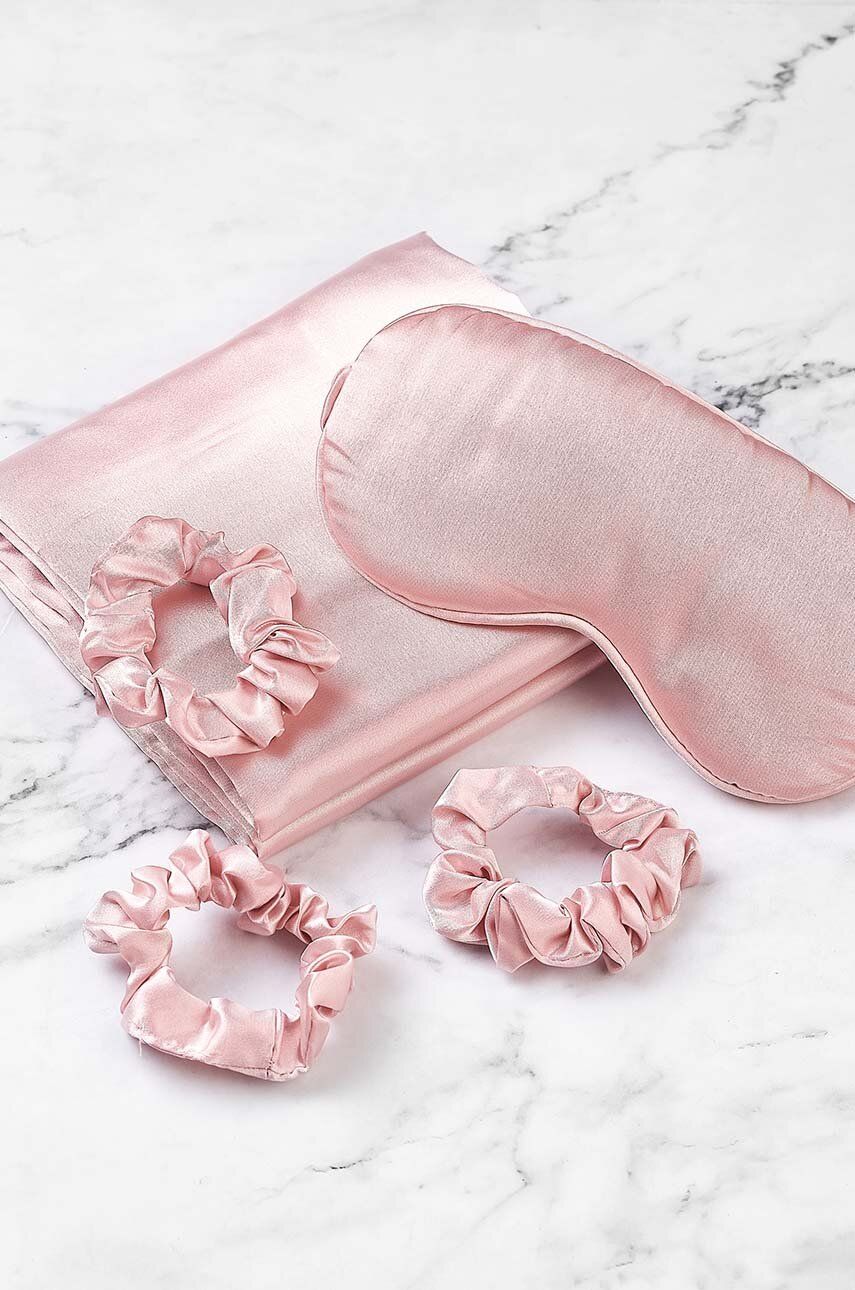 Набір спальних аксесуарів Silky Sleep Set in Pink 5-pack 1