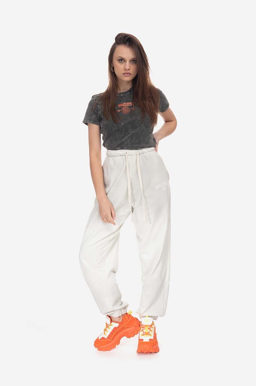 Спортивні штани Guess колір білий однотонні Spodnie GUESS USA Gusa Washed Terry Sweatpant M2BQ10KBB40 G1CG 1