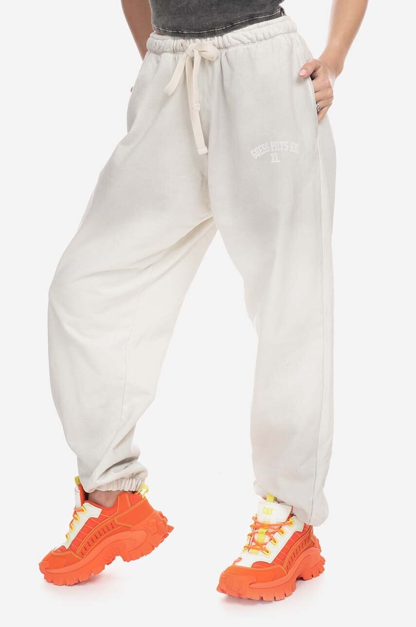 Спортивні штани Guess колір білий однотонні Spodnie GUESS USA Gusa Washed Terry Sweatpant M2BQ10KBB40 G1CG 5