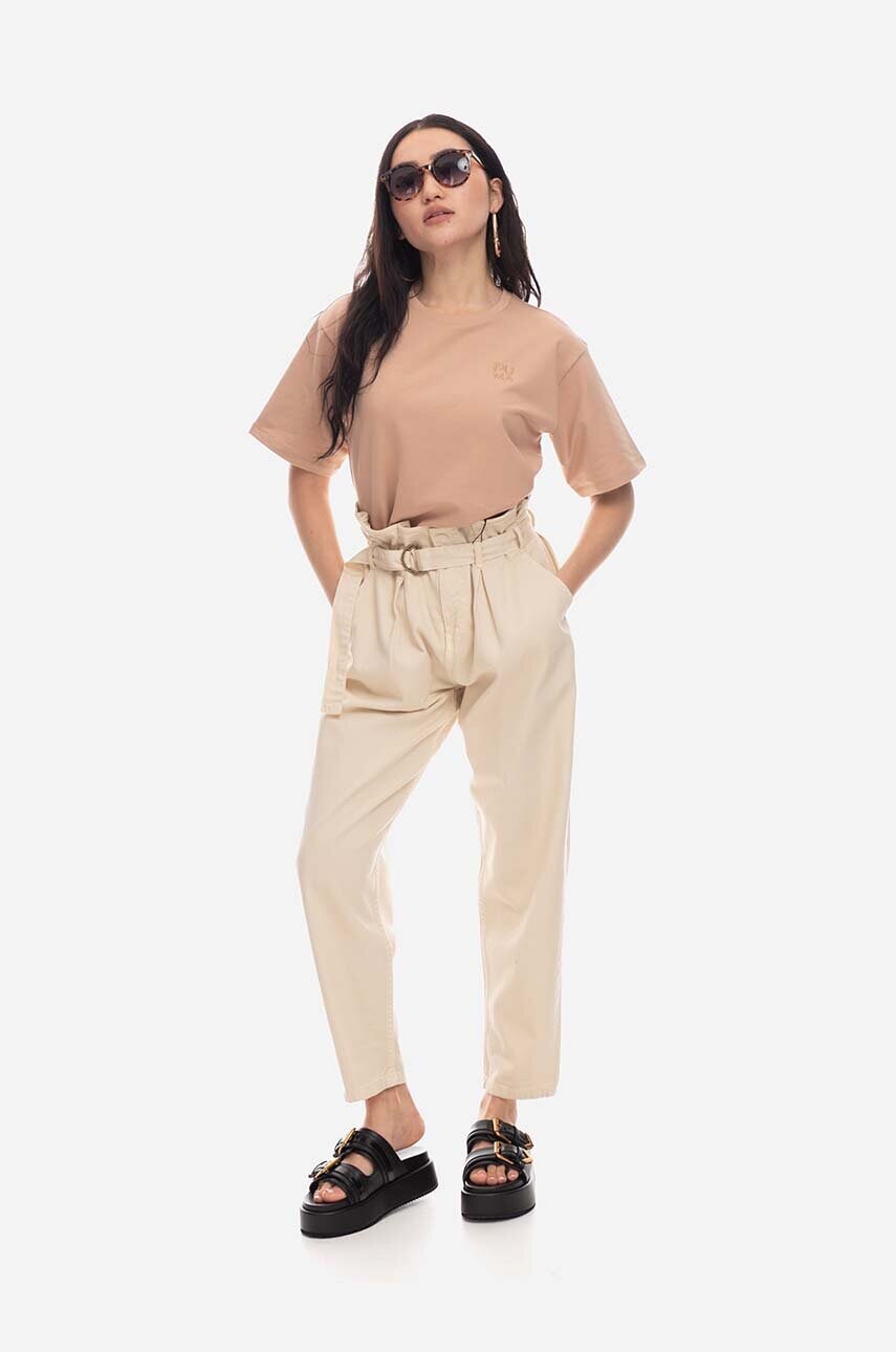 Бавовняні штани колір бежевий пряме 136023.578-beige 2