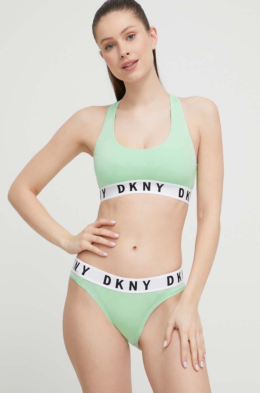 Бюстгальтер Dkny колір зелений однотонний 1