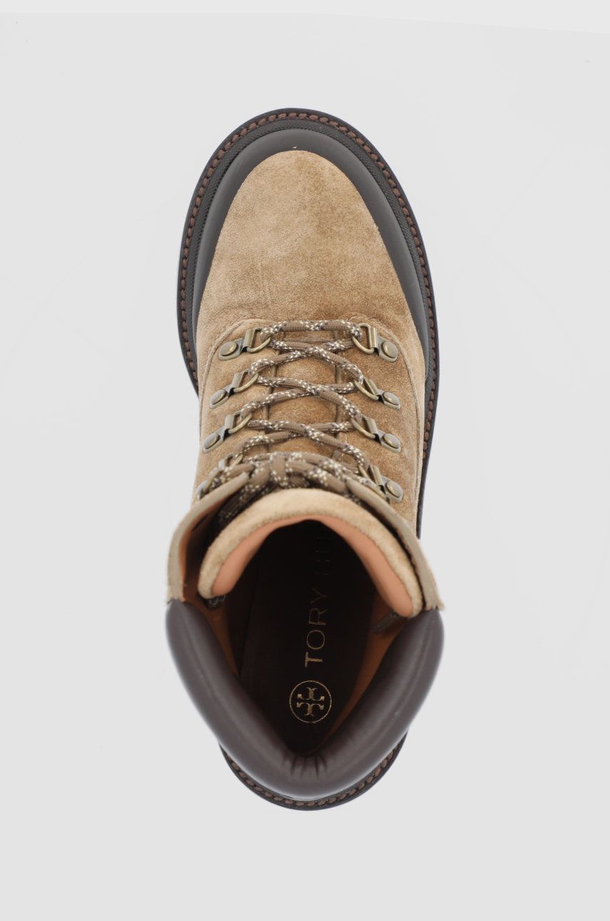 Замшеві черевики Lug Sole Hiker жіночі колір коричневий каблук блок 2