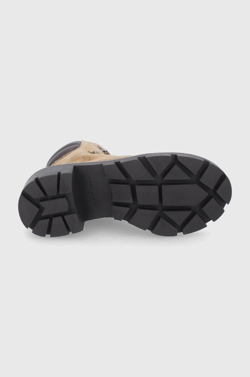 Замшеві черевики Lug Sole Hiker жіночі колір коричневий каблук блок 3