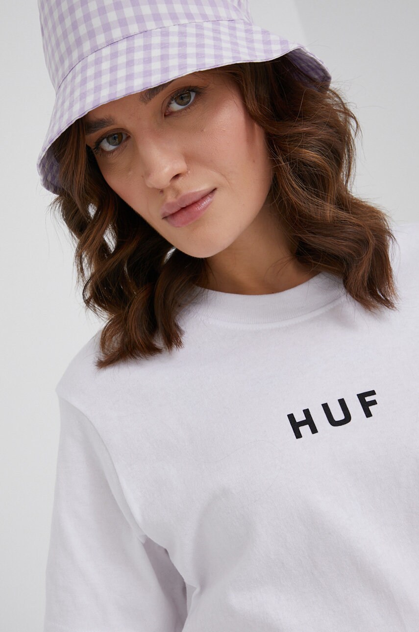 Бавовняна футболка HUF колір білий 2