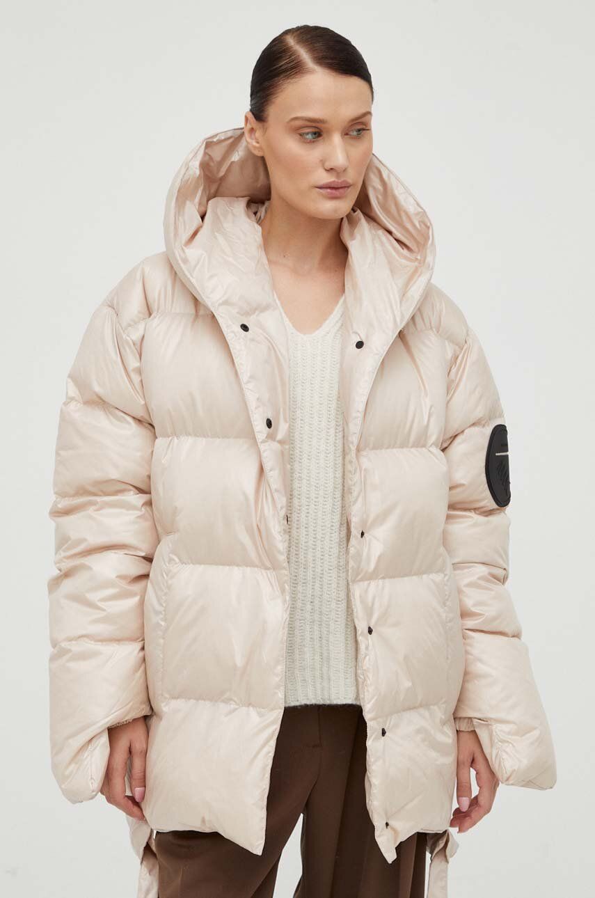 Пухова куртка Jesso жіноча колір бежевий зимова oversize 1