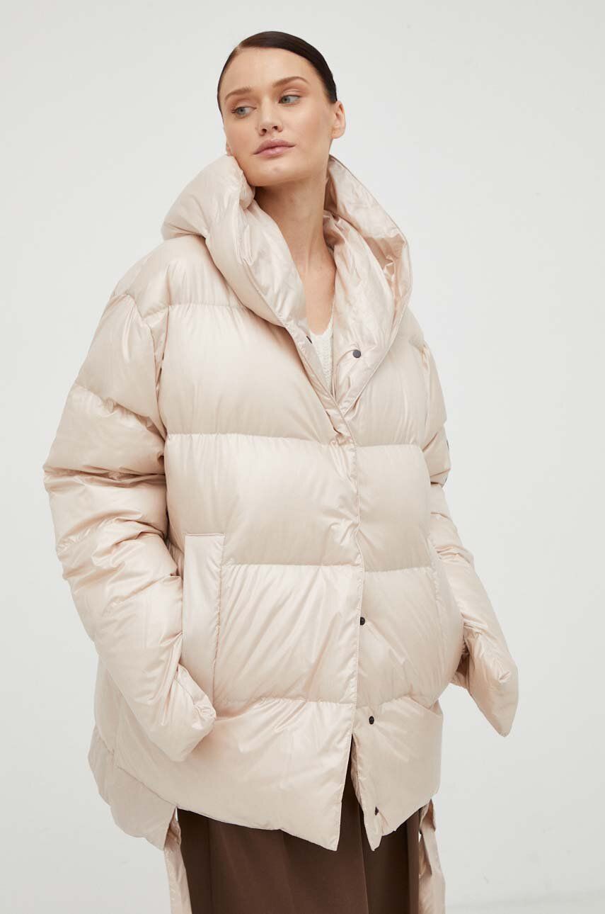 Пухова куртка Jesso жіноча колір бежевий зимова oversize 6