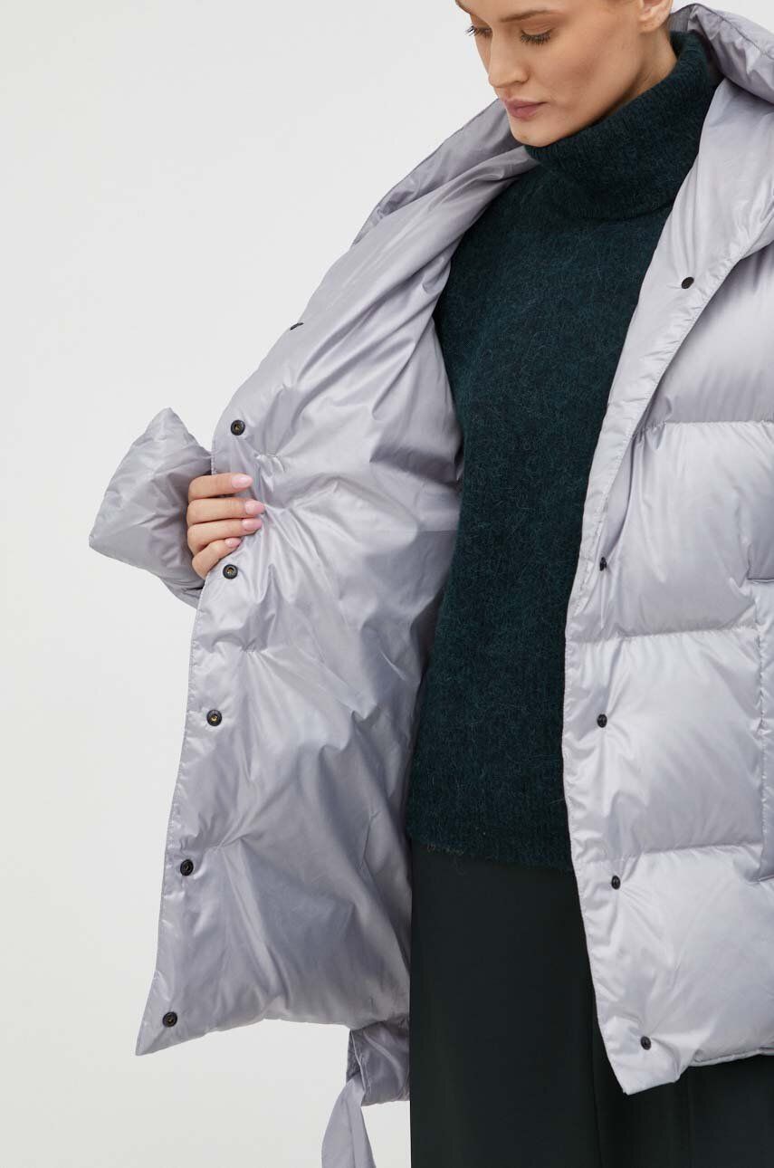 Пухова куртка Jesso жіноча колір сірий зимова oversize 11
