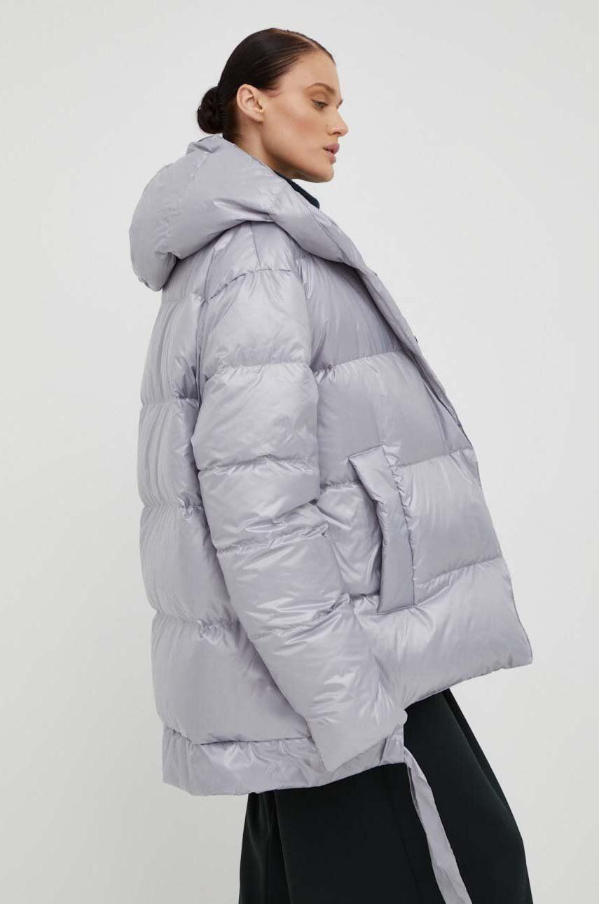 Пухова куртка Jesso жіноча колір сірий зимова oversize 7