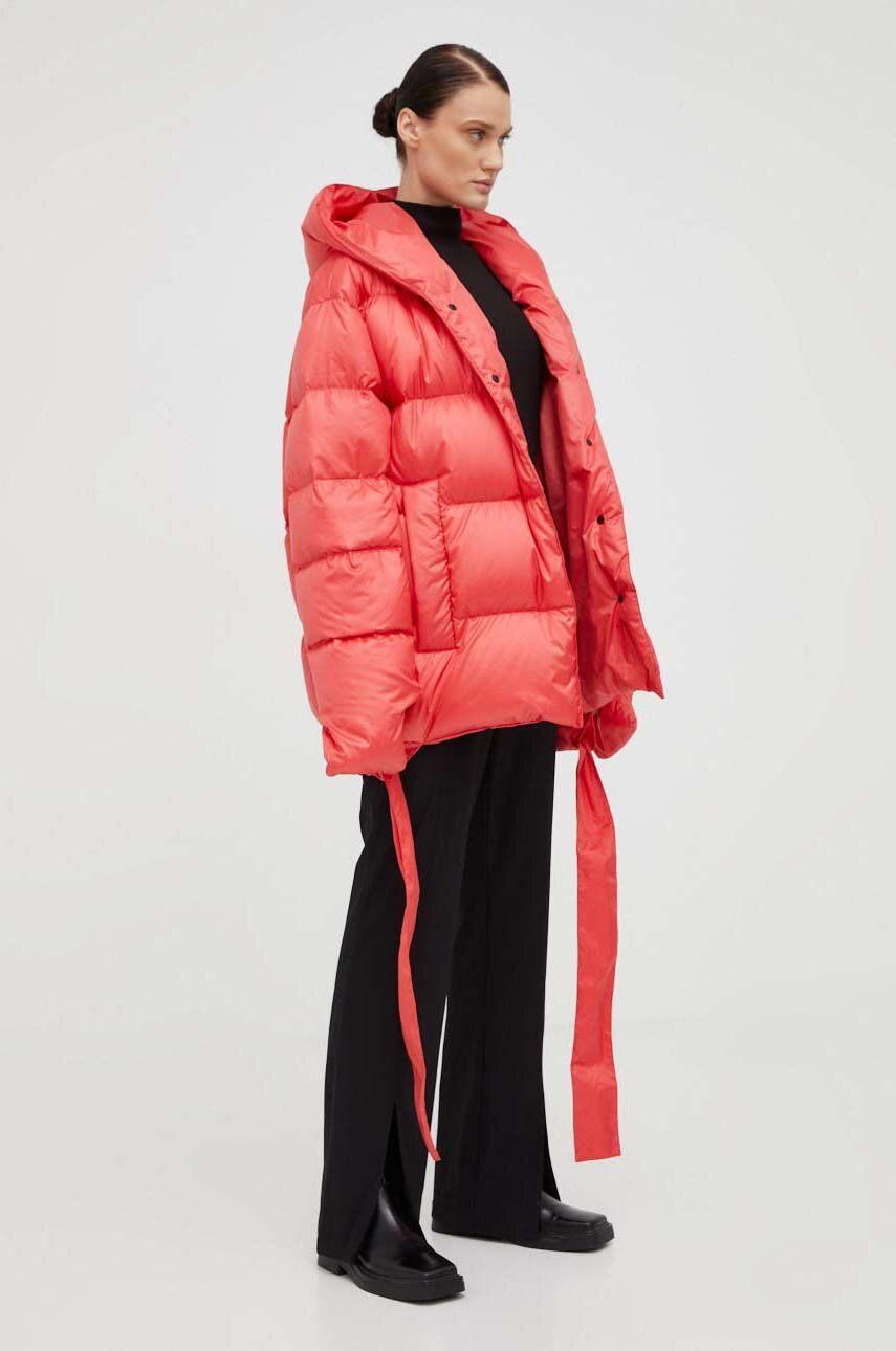 Пухова куртка Jesso жіноча колір рожевий зимова oversize 1