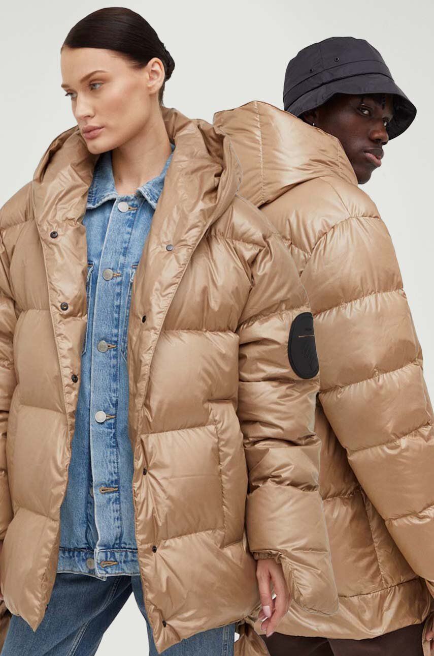 Пухова куртка Jesso жіноча колір бежевий зимова oversize 13