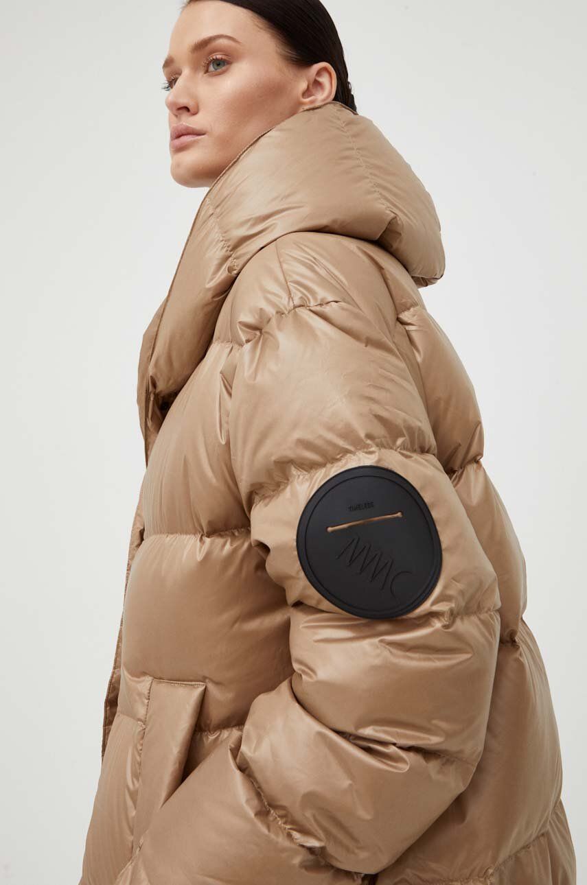 Пухова куртка Jesso жіноча колір бежевий зимова oversize 9