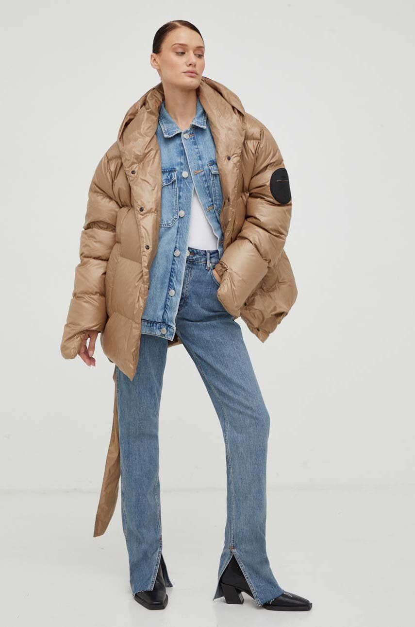 Пухова куртка Jesso жіноча колір бежевий зимова oversize 3