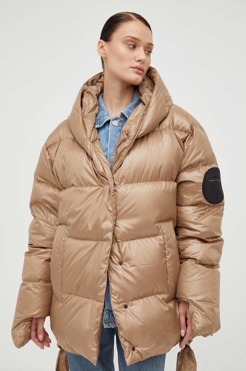 Пухова куртка Jesso жіноча колір бежевий зимова oversize 7