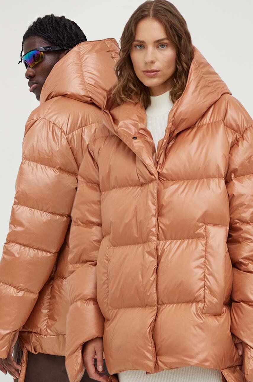 Пухова куртка Jesso жіноча колір коричневий зимова oversize 12