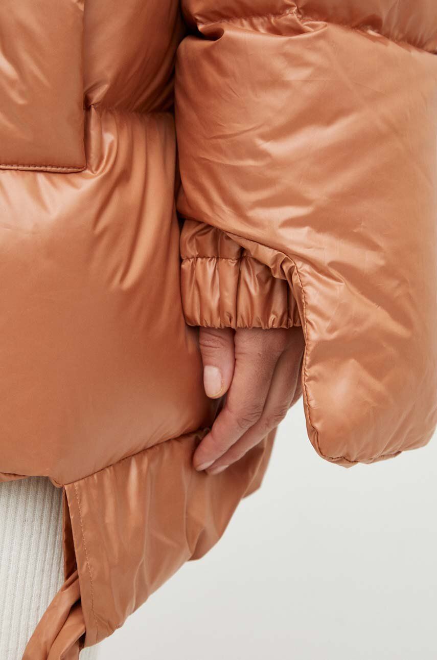 Пухова куртка Jesso жіноча колір коричневий зимова oversize 9