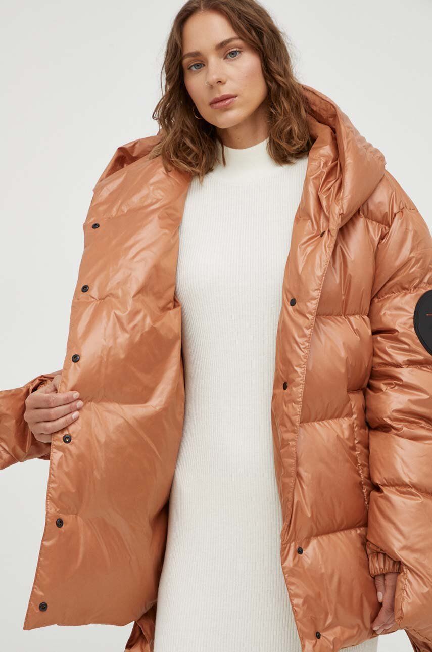 Пухова куртка Jesso жіноча колір коричневий зимова oversize 11