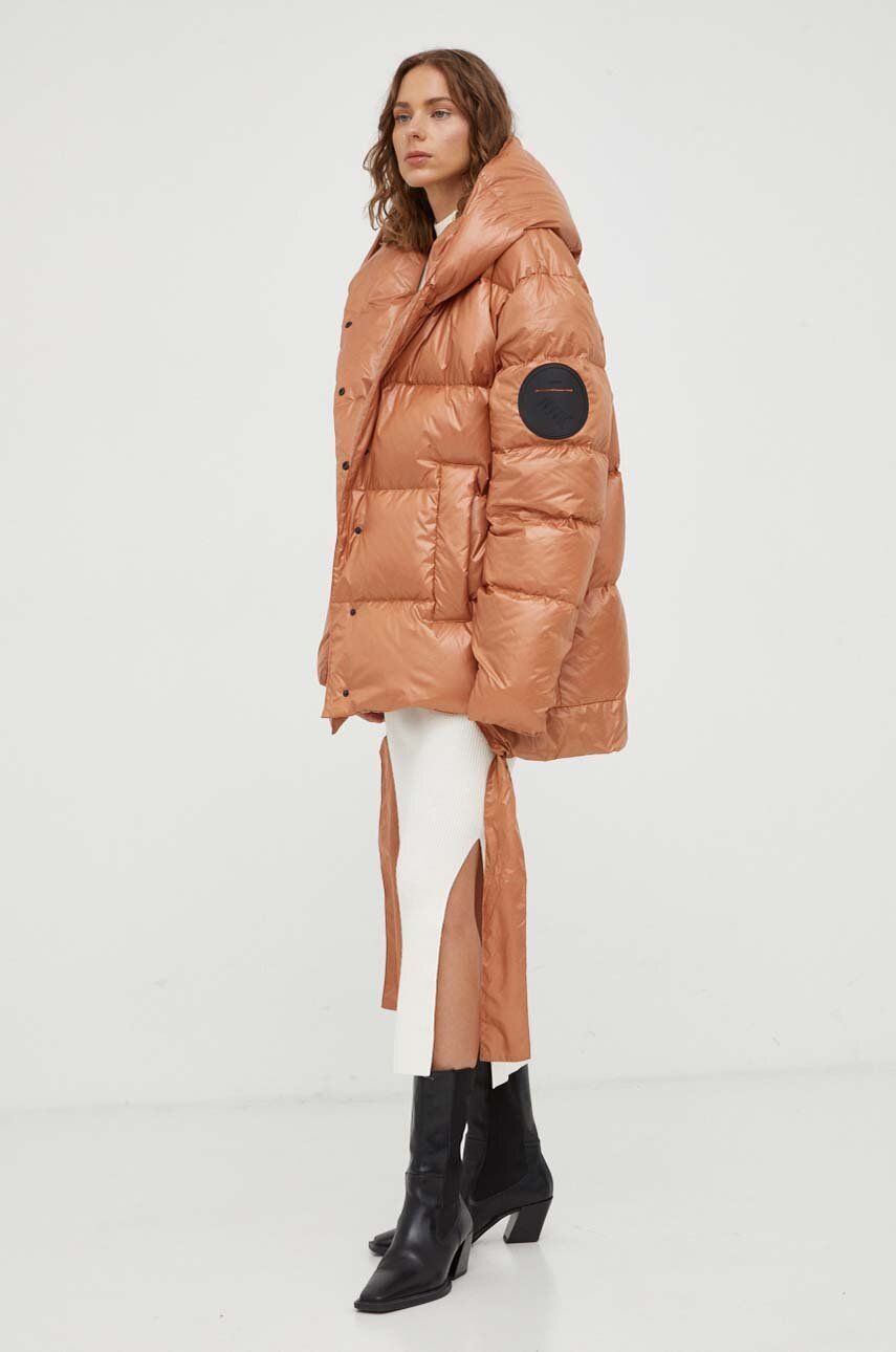 Пухова куртка Jesso жіноча колір коричневий зимова oversize 3