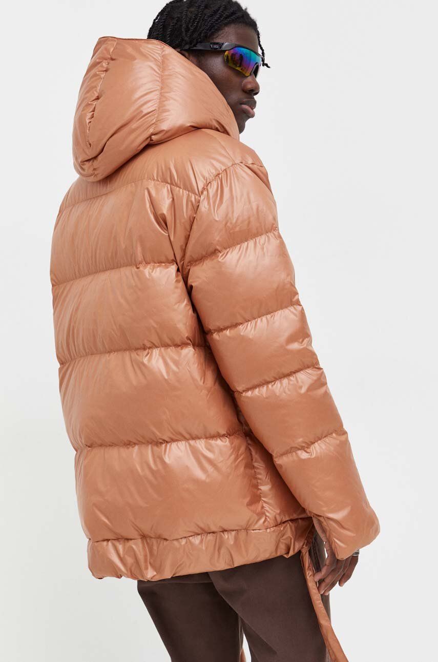 Пухова куртка Jesso жіноча колір коричневий зимова oversize 4
