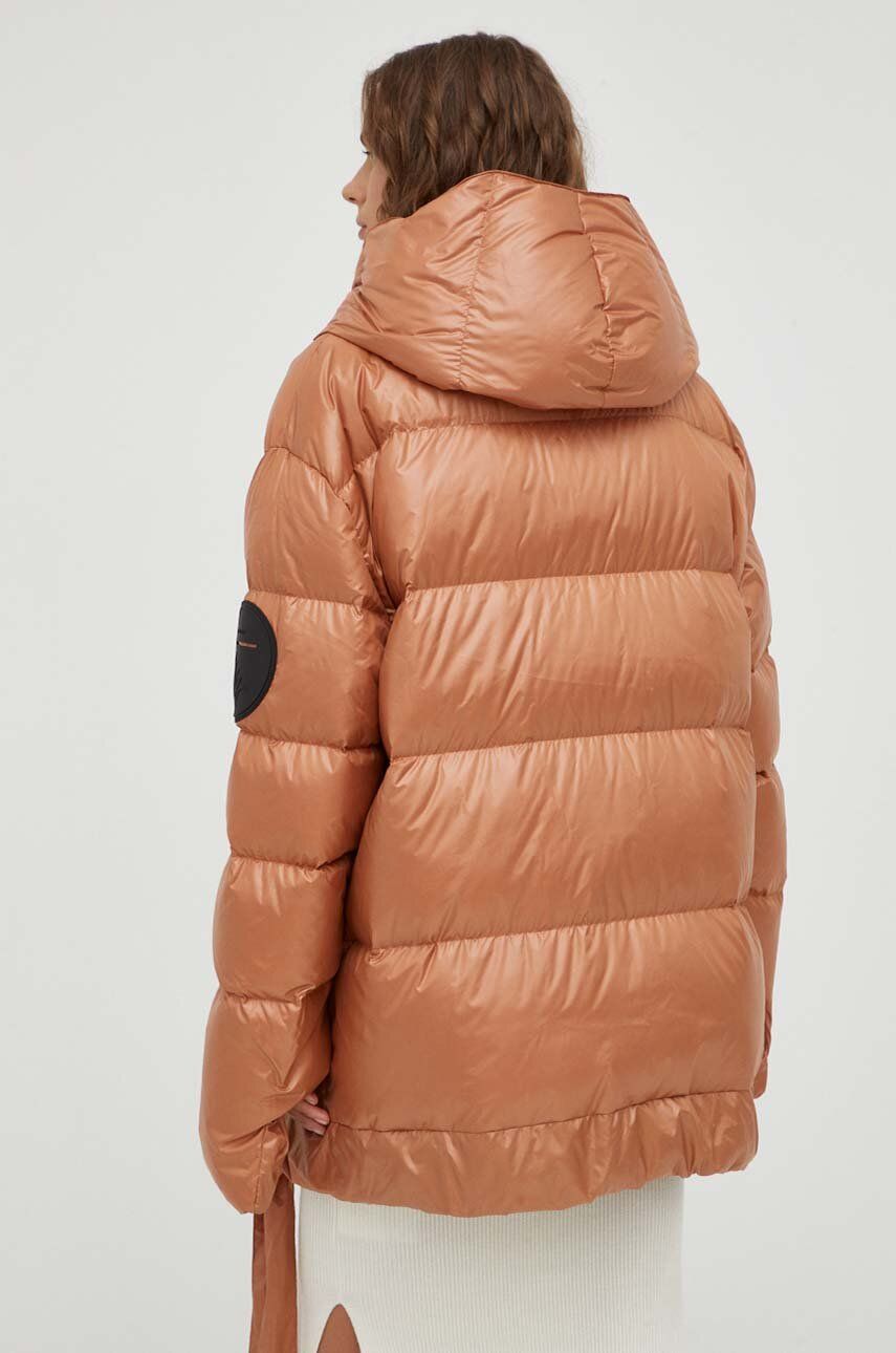 Пухова куртка Jesso жіноча колір коричневий зимова oversize 5