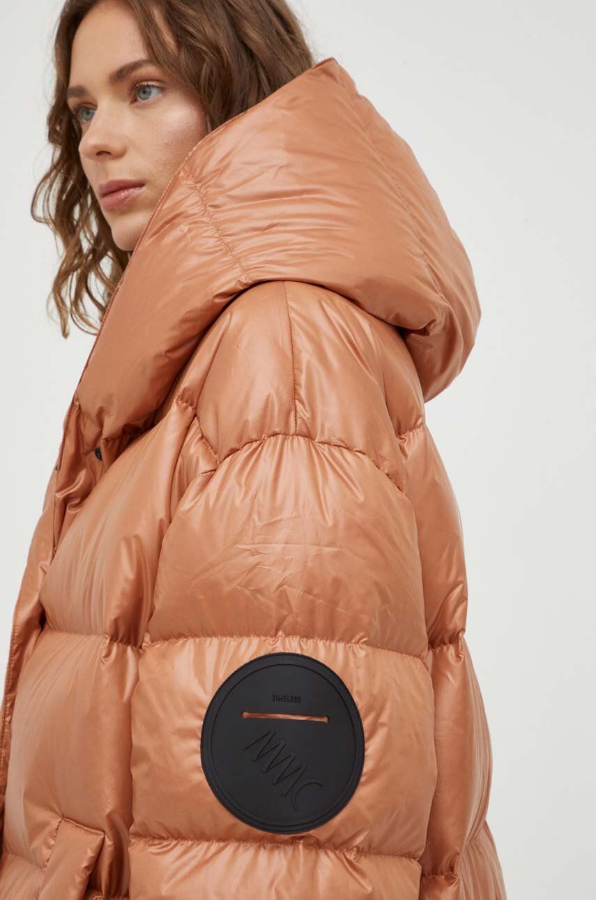 Пухова куртка Jesso жіноча колір коричневий зимова oversize 7
