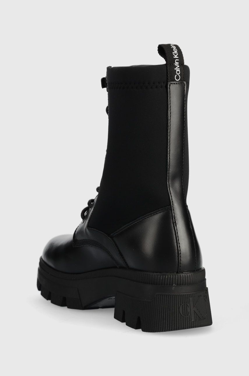 Черевики Chunky Combat Laceup жіночі колір чорний на платформі 1
