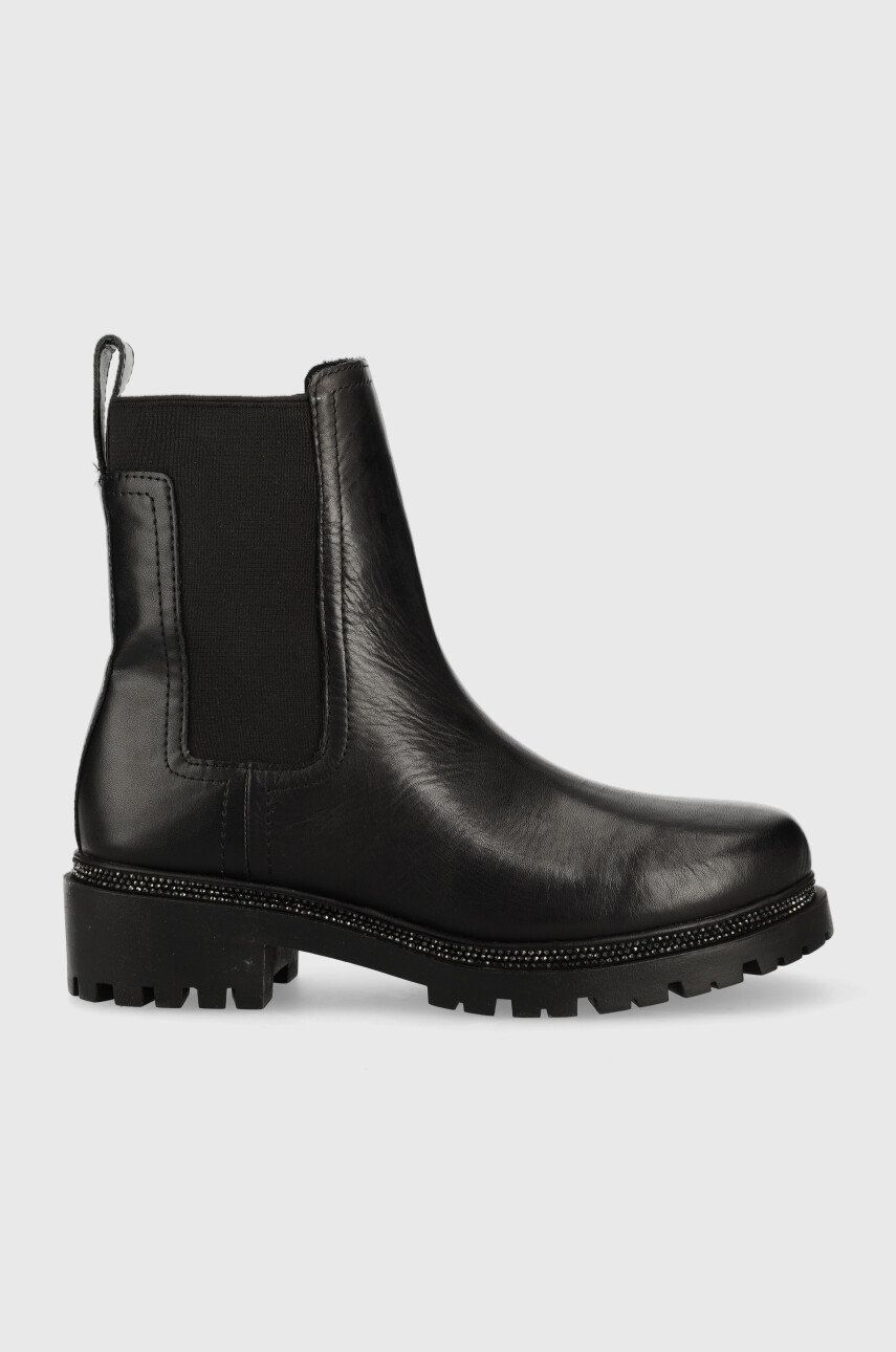 Черевики Dkny Rick жіночі колір чорний на плоскому ходу 4