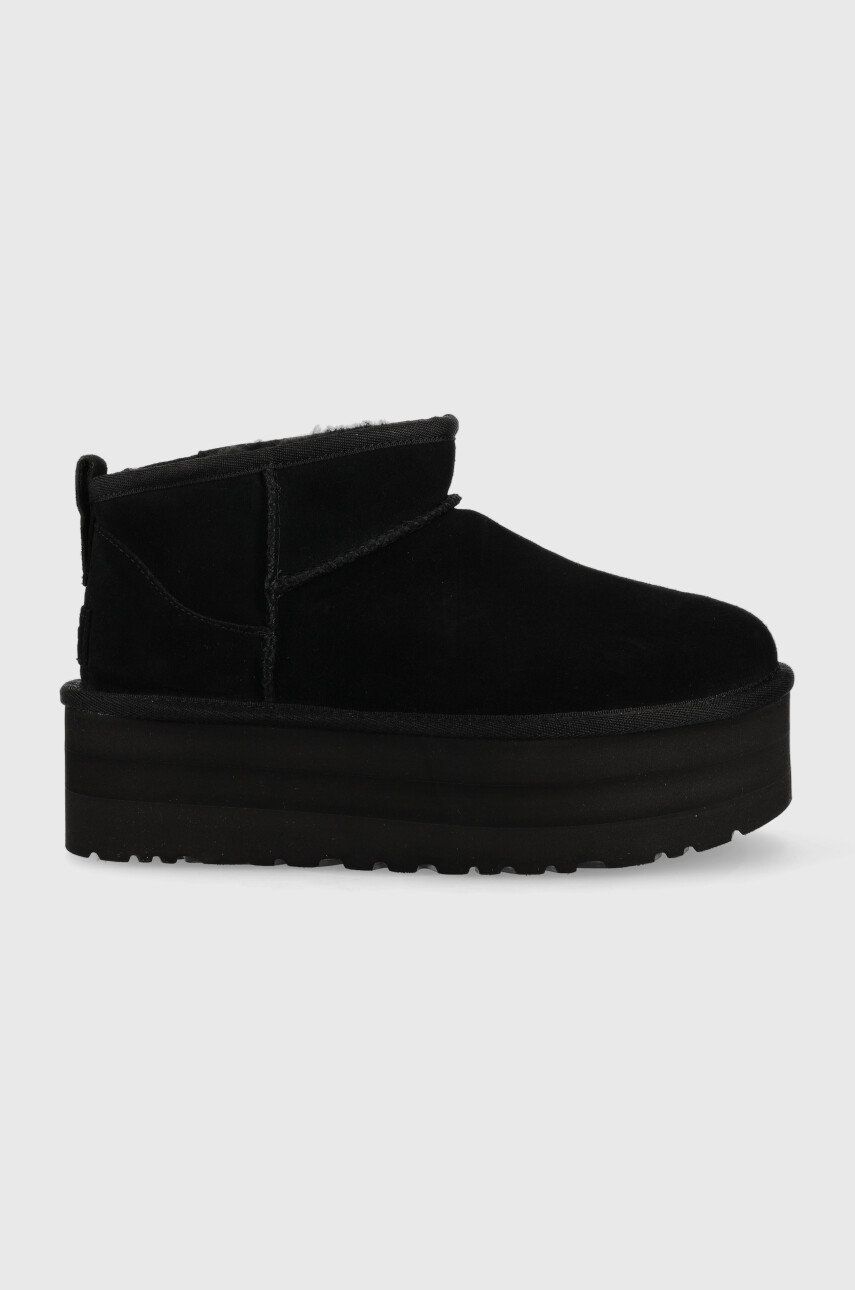 Замшеві чоботи UGG W Classic Ultra Mini Platform колір чорний 4