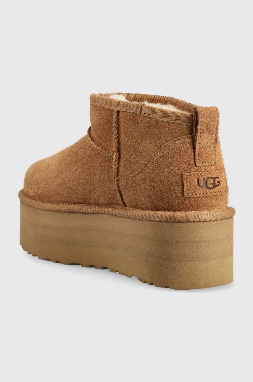Замшеві чоботи UGG W Classic Ultra Mini Platform колір коричневий 1
