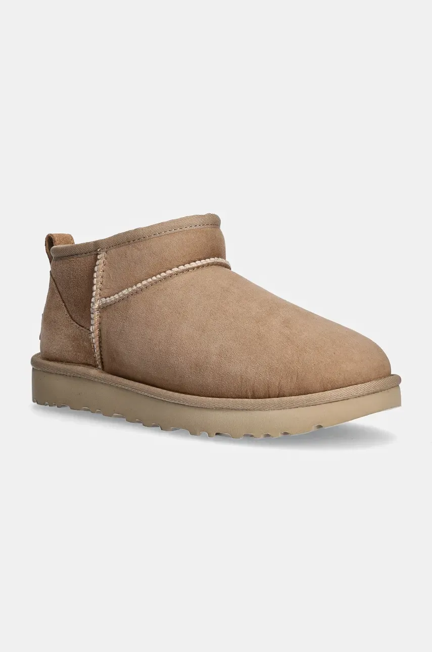 Замшеві чоботи UGG W Classic Ultra Mini колір коричневий 4