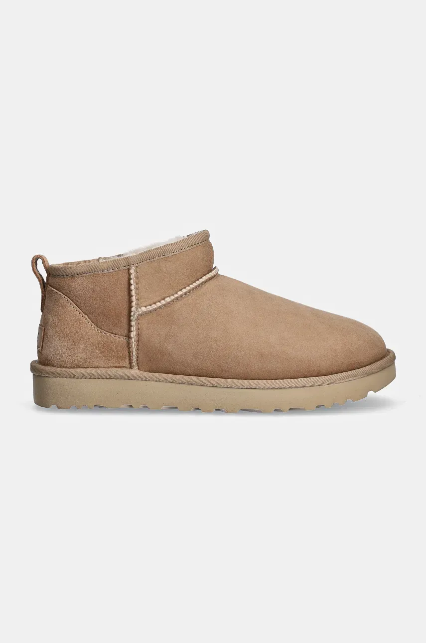 Замшеві чоботи UGG W Classic Ultra Mini колір коричневий 0