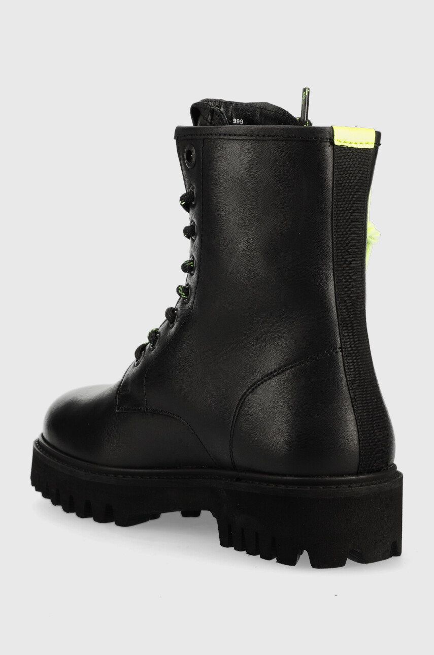 Шкіряні черевики Trucker Laces W жіночі колір чорний на плоскому ходу злегка утеплена 1