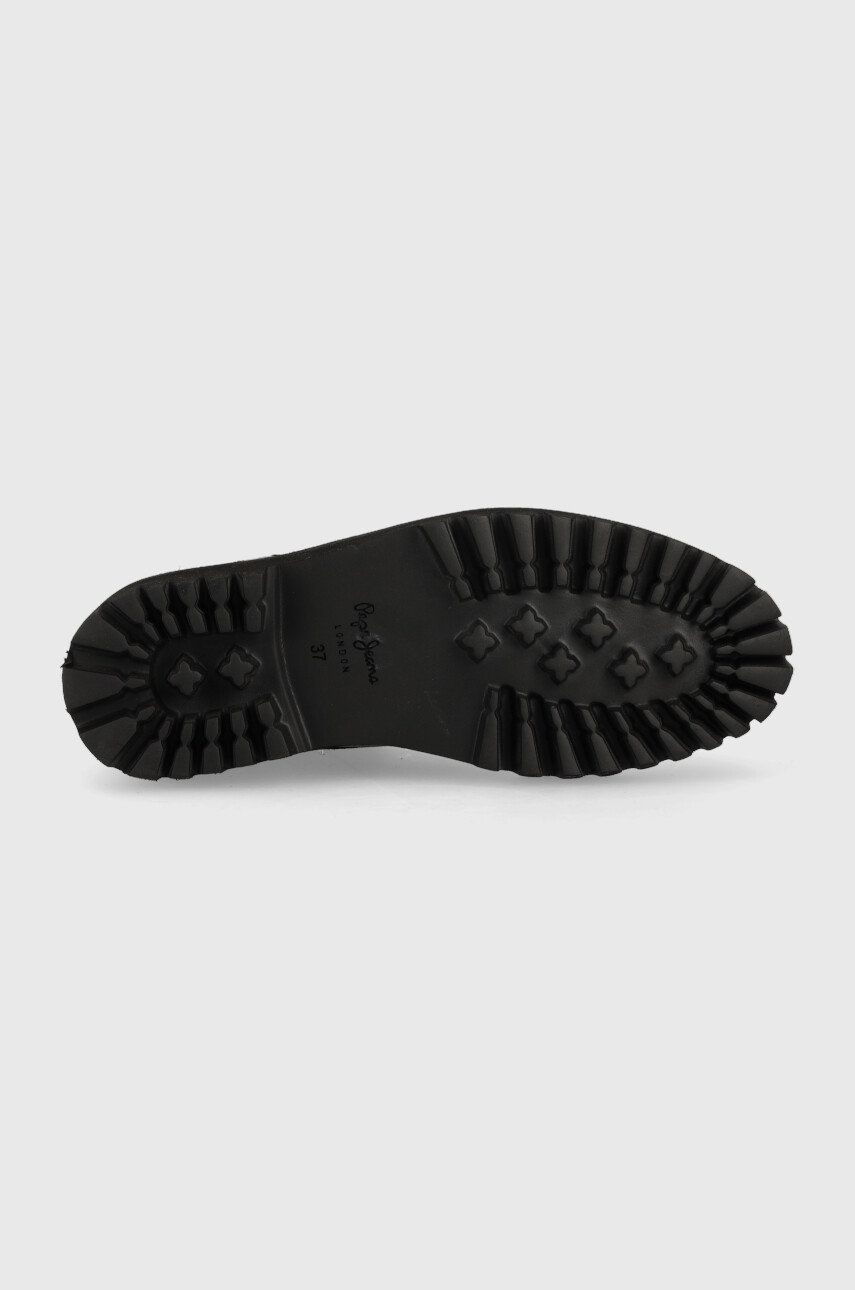 Шкіряні черевики Trucker Laces W жіночі колір чорний на плоскому ходу злегка утеплена 3