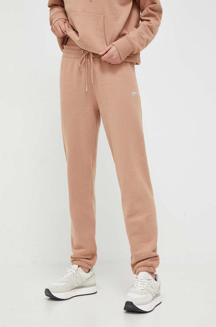 Спортивні штани Dkny колір коричневий однотонні 3