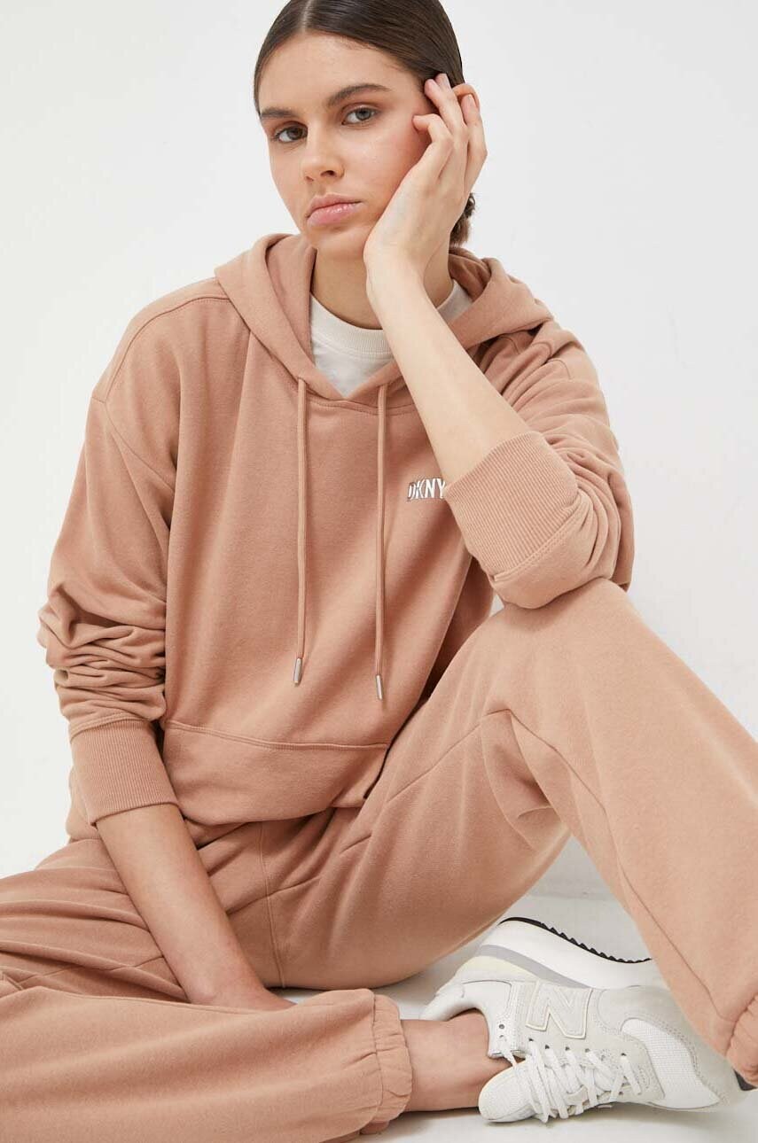 Спортивні штани Dkny колір коричневий однотонні 0