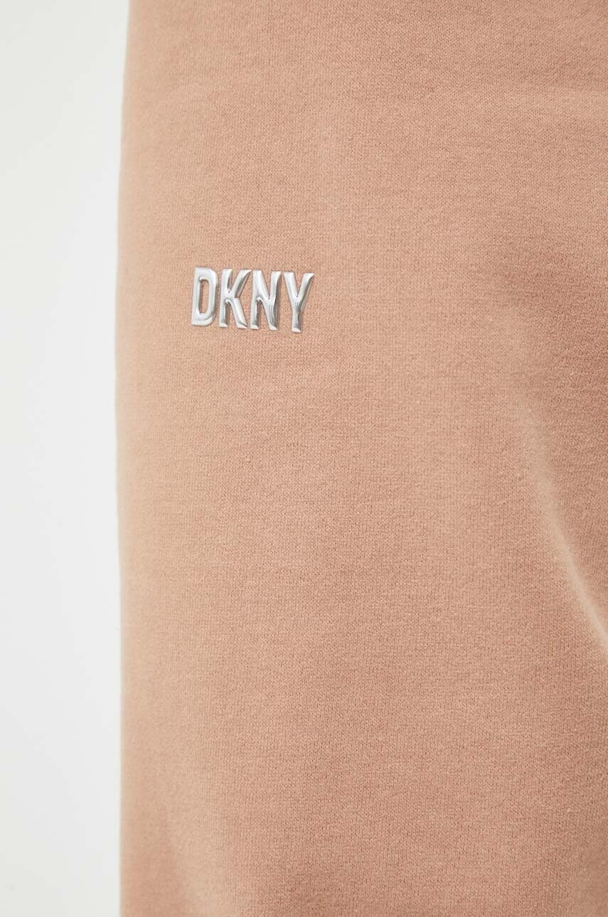 Спортивні штани Dkny колір коричневий однотонні 2