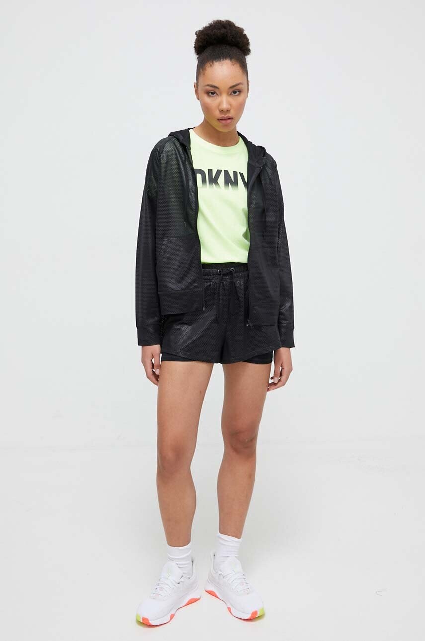 Кофта Dkny жіноча колір бордовий з капюшоном візерунок 0