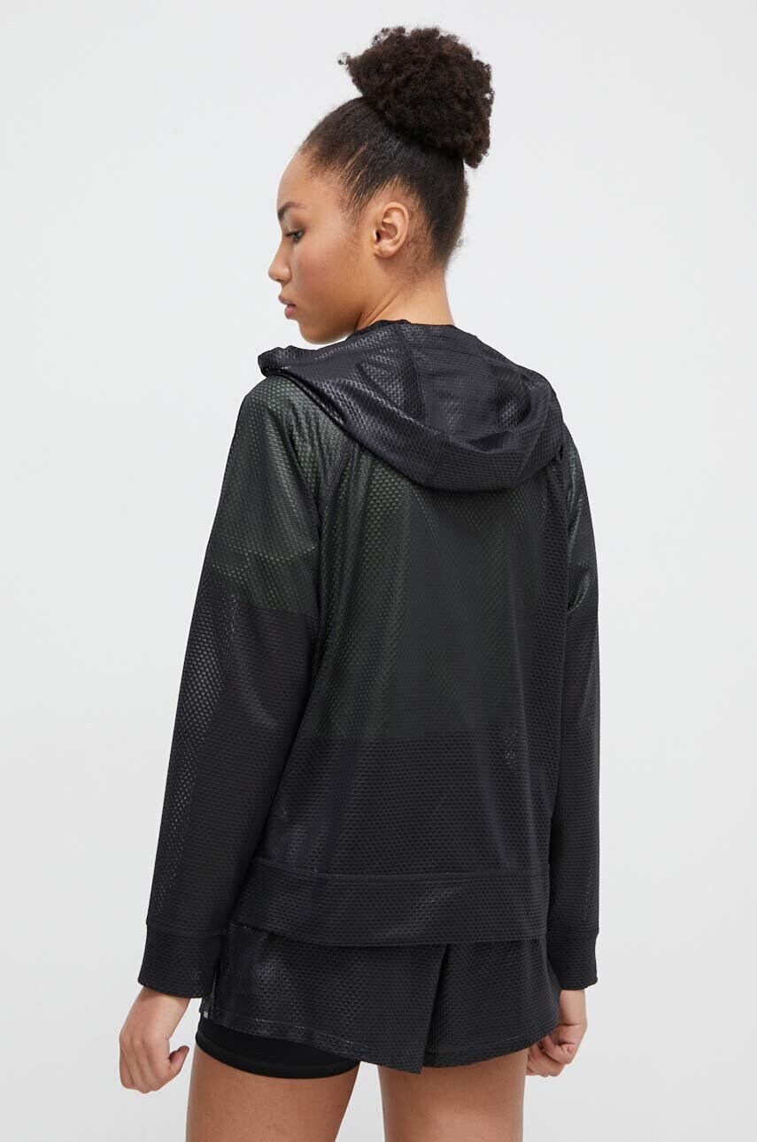 Кофта Dkny жіноча колір бордовий з капюшоном візерунок 1