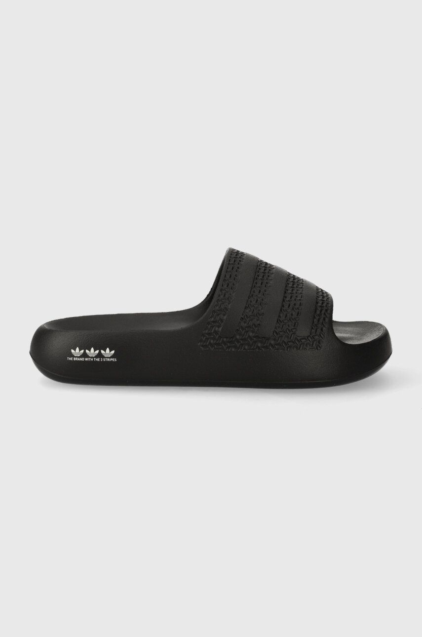 Шльопанці Adilette Ayoon жіночі колір чорний на платформі 4