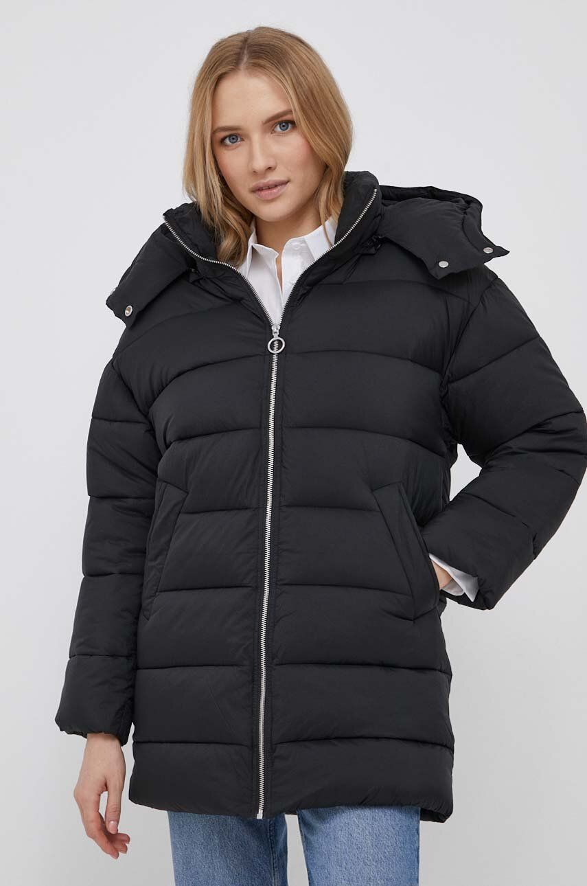 Куртка жіноча колір чорний зимова oversize 6
