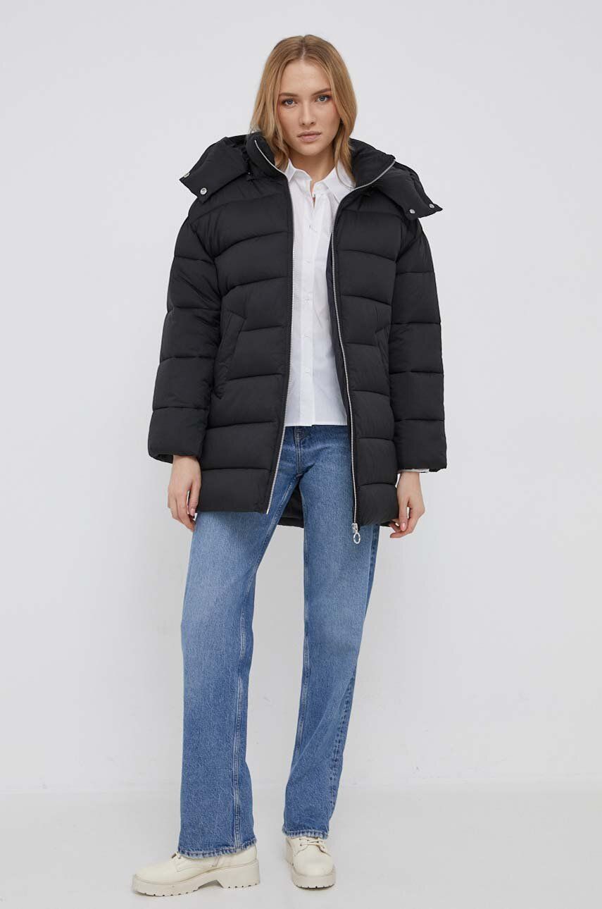 Куртка жіноча колір чорний зимова oversize 0