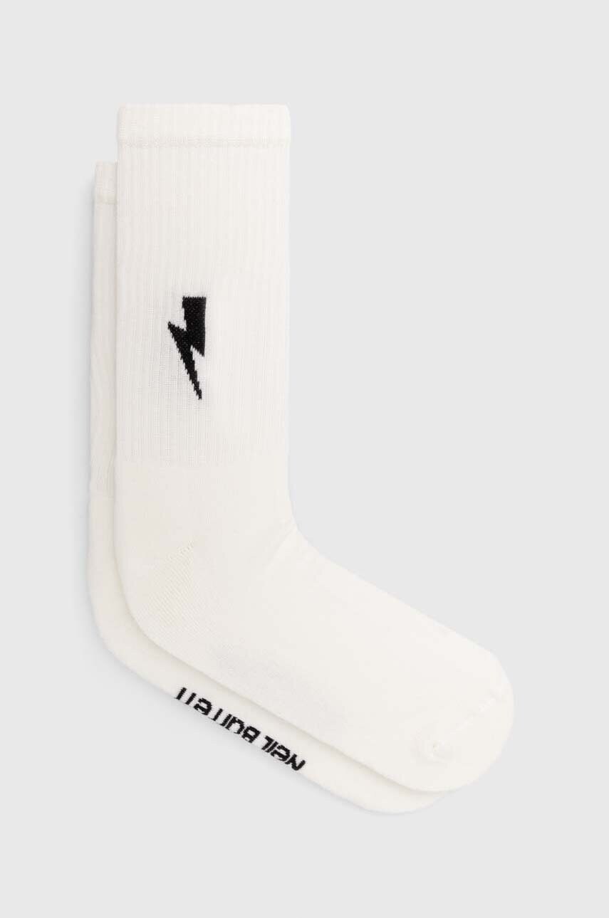 Шкарпетки Neil Barett BOLT COTTON SKATE SOCKS колір білий PBAC116.C9400.238 1
