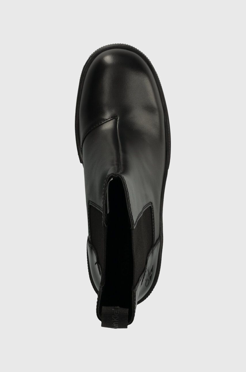Шкіряні черевики CHUNKY HEELED CHELSEA BOOT LTH жіночі колір чорний каблук блок YW0YW01112 2