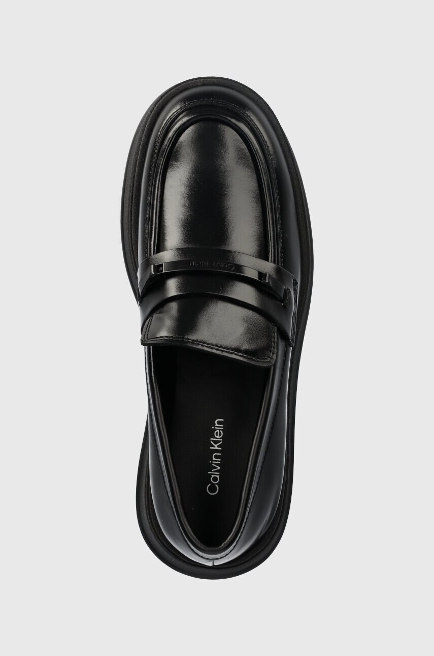 Шкіряні мокасини PITCHED LOAFER W/HW жіночі колір чорний на платформі HW0HW01817 2