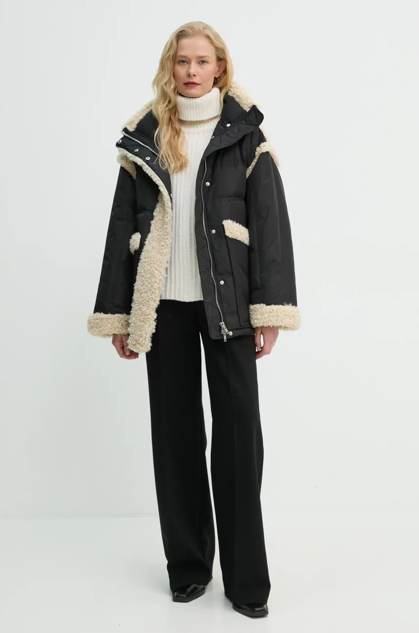 Пухова куртка Dorothy Coat жіноча колір чорний перехідна oversize 62033-8657 0
