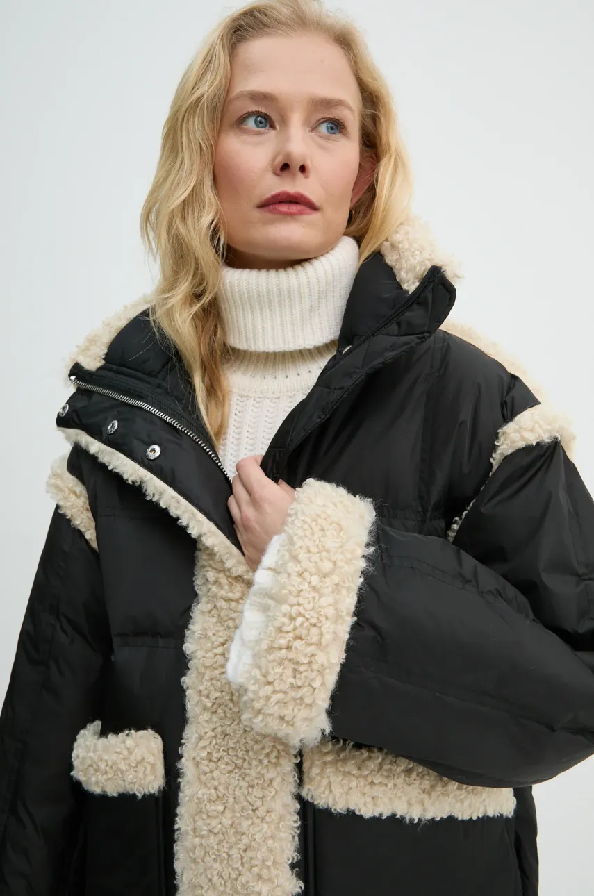Пухова куртка Dorothy Coat жіноча колір чорний перехідна oversize 62033-8657 2