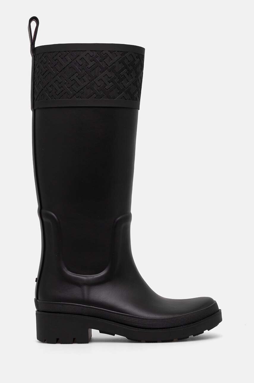 Гумові чоботи RUBBER LONG BOOT MONOGRAM жіночі колір чорний FW0FW08161 4