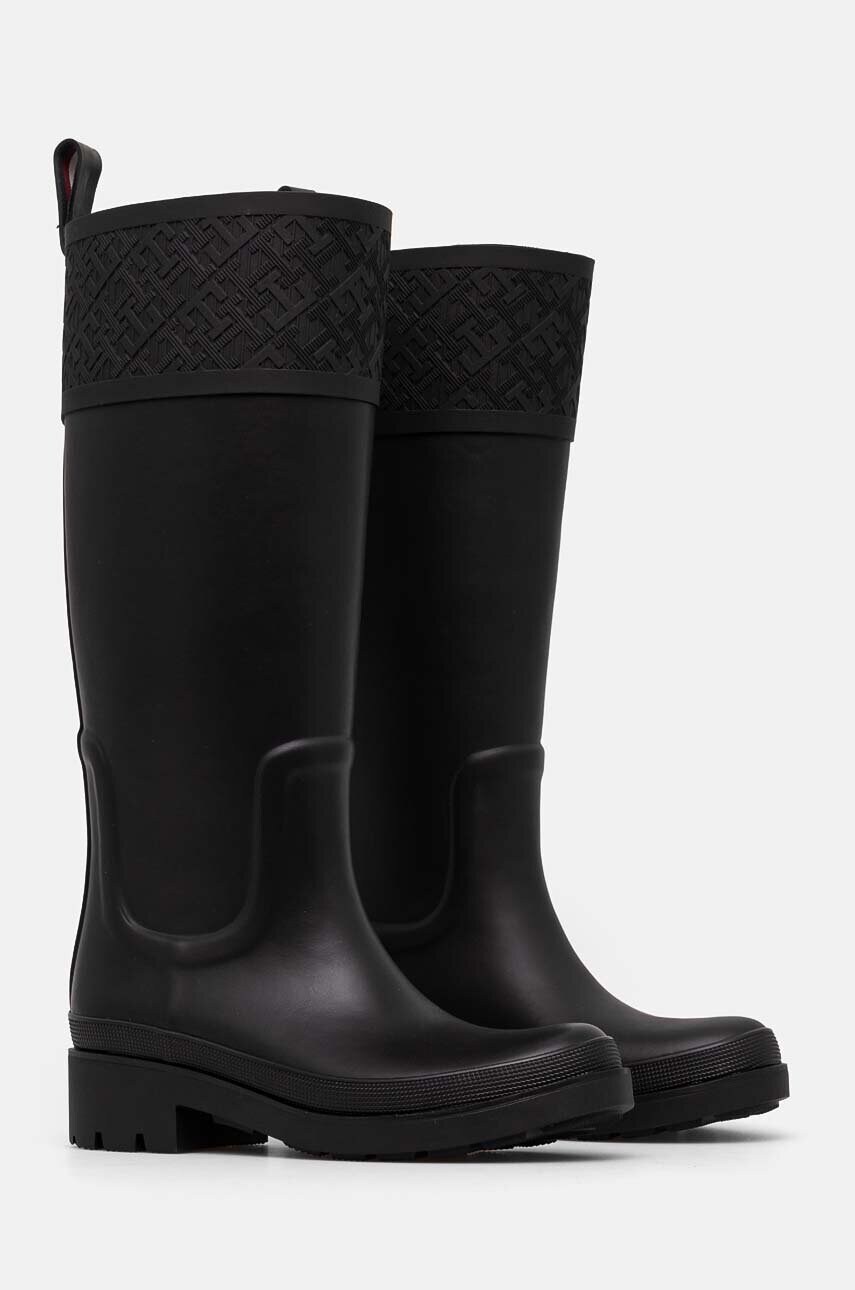 Гумові чоботи RUBBER LONG BOOT MONOGRAM жіночі колір чорний FW0FW08161 0