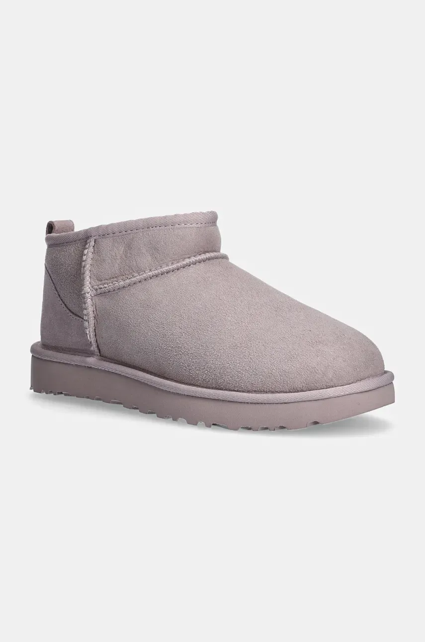 Замшеві чоботи UGG Classic Ultra Mini колір сірий 1116109-PSK 4